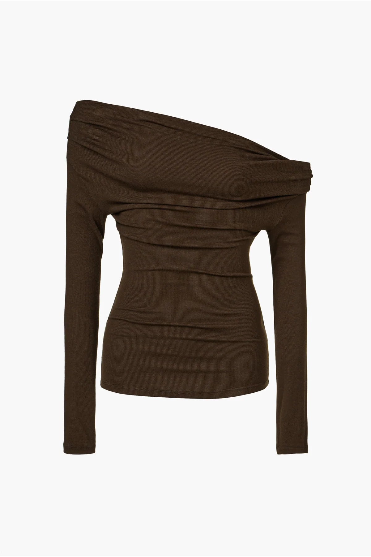【KUMÉ】Asymmetric Off-Shoulder Ruched Top