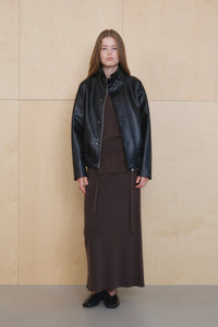 【KUMÉ】Faux Leather Highneck Blouson