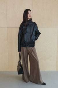 【KUMÉ】Faux Leather Highneck Blouson
