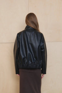 【KUMÉ】Faux Leather Highneck Blouson
