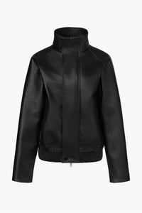 【KUMÉ】Faux Leather Highneck Blouson