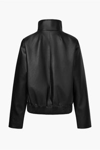 【KUMÉ】Faux Leather Highneck Blouson