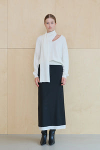 【KUMÉ】Raccoon Blend Muffler Knit Sweater